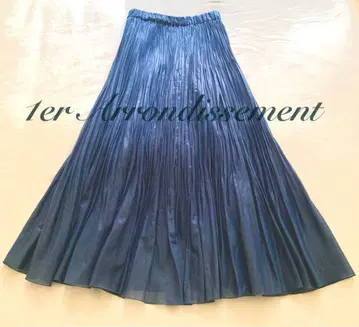 정가 29700엔 프리미어 아롱디스망 세밀 플리츠 시어 롱 스커트