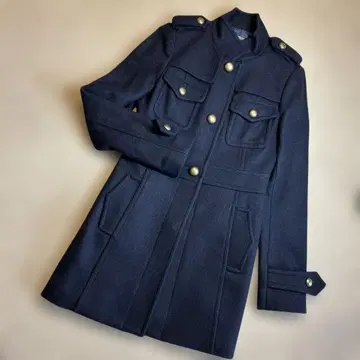 BLACK by moussy 네이비 코트 골드 버튼