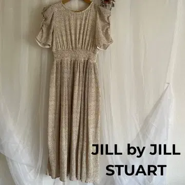 질 바이 질 스튜어트 도트 무늬 퍼프숄 원피스 플레어