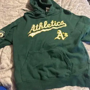 Athletics 후드 부착 후드티 L 사이즈 그린