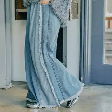 [ MODE NORM CORE ] 리메이크풍 맥시 데님 스커트 L