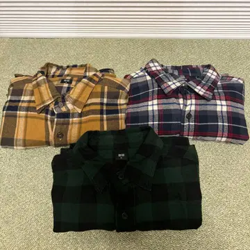 유니클로 플란넬 체크 셔츠 xl