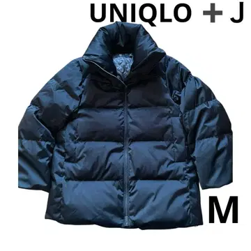 유니클로 +J 다운 자켓 M 블랙 방한 충전솜 집업