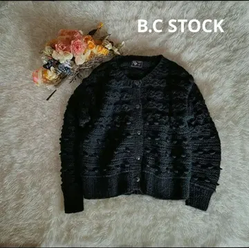 B.C STOCK 네팔 울 HANDKNIT 가디건 블랙