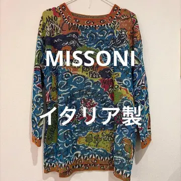 MISSONI 스웨터 이탈리아제 이탈리아 지명 패턴 레트로