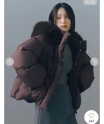 FRAY I.D 후드 퍼 숏 다운 코트 (완판템)