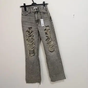 에브리리스 하이 데미지 세미 와이드 데님 팬츠