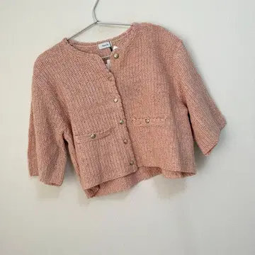 아파트바이 라메 트위드 니트 가디건