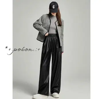 신상품 가죽 팬츠 프리 사이즈 블랙 멋진 포켓 포함 가을/겨울 인기 상품