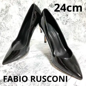 [컨디션 최상] FABIO RUSCONI 블랙 에나멜 스틸레토