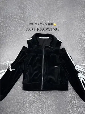 [ 미사용 ] IVE 원영 착용 벨로아 리본 트랙 상의 후드 맨투맨