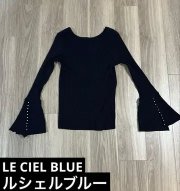 [ LE CIEL BLUE ] 르쉘 블루 네이비 플레어 소매 니트 펄