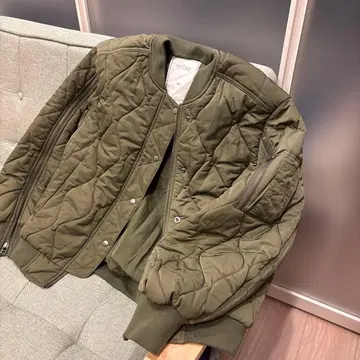GU 퀼팅 자켓 올리브