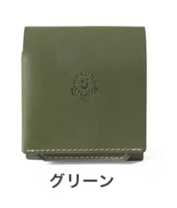 HUKURO 천연 가죽 접이식 지갑 그린