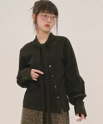 loin nuit 비대칭 리본 상의