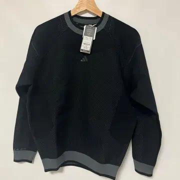 adidas 메쉬 디자인 스웨터 블랙