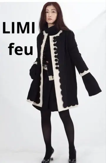 [ LIMI feu ] 스캘럽 엣지 코트 블랙