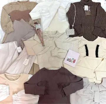 전부, 새상품 부드러운 밀크티 라떼 컬러 성인 페미닌 코디네이트 BOX