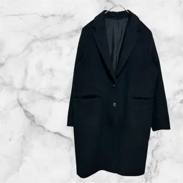 [ GU ] 울 블렌드 체스터 코트 심플 블랙 XL