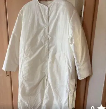 화이트 롱 퀼팅 자켓