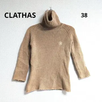 0459 CLATHAS 클레이사스 자수 캐시미어 터틀넥 스웨터 38