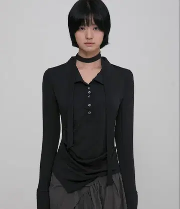 플레어업 FLAREUP 비대칭 드레이프 셔츠