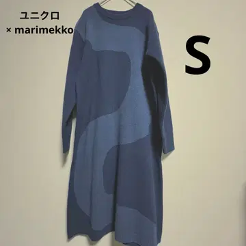 [ 유니클로 ] 마리메꼬 니트 원피스 S 사이즈 다크 블루