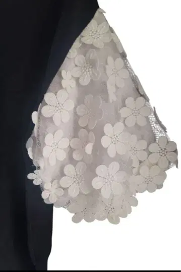 새상품급 룰루 윌비 플라워 레이스 반팔 니트 블랙과 화이트