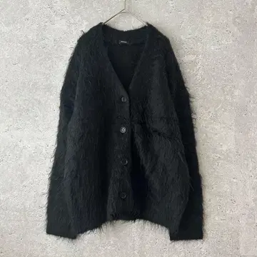 저널 스탠다드 니트 가디건 샤기 블랙