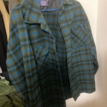 Pendleton 플란넬 셔츠 청록색 체크