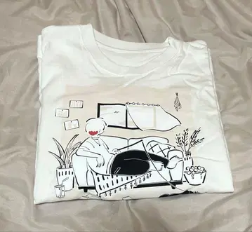 키요 고양이 T셔츠 화이트 낮 오후 여성용