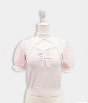 허니 시나몬 포인트 샤기 배색 니트