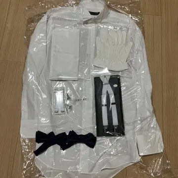 [ 결혼식 예복용 ] 윙카라 셔츠 포멀 잡화 6종 세트 나비 넥타이 포함