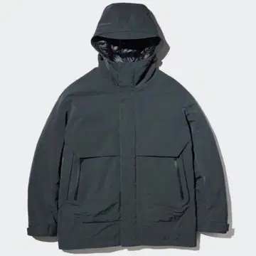 UNIQLO+J 하이브리드 다운 오버사이즈 파카 XL 다크 그린