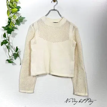 ZARA 자라 절개 망사 니트 크롭 기장 S 라이트 베이지 썸머 니트