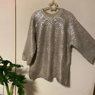 H&M 실버 코팅 스웨터