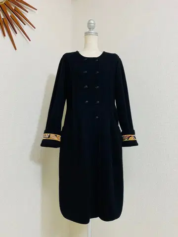 9320. [컨디션 최상] LEONARD 알파카 혼방 노카라 롱 코트