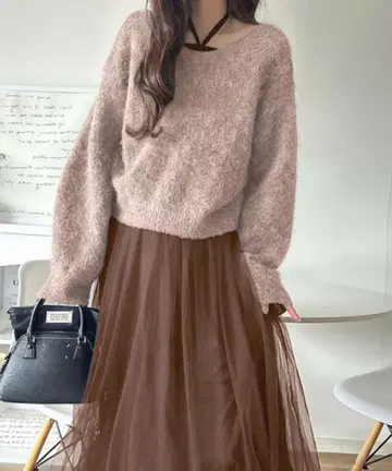 멀티way 니트 x 튤 원피스 세트 (세트 아이템)