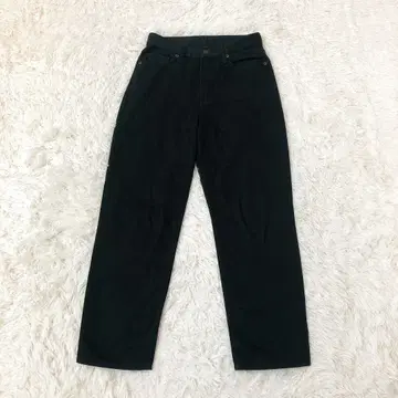 MUJI 무인 세미 와이드 팬츠 블랙 데님 면 100% 여성용 블랙