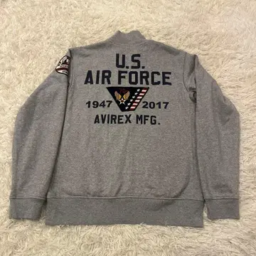 AVIREX USAF 70주년 스탠드 지퍼 맨투맨 자켓! L 사이즈