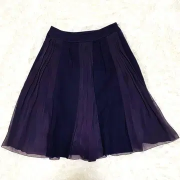 인디비 INDIVI 울 혼방 플리츠 스커트 M 다크 퍼플