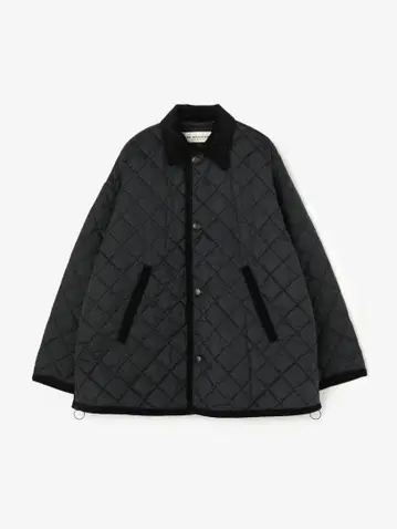 블랙 퀼팅 자켓 숏 오버 사이즈