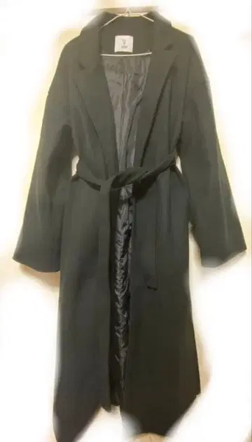 KMK 블랙 롱 코트 벨트 포함