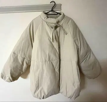 hinari 충전솜 리본 미들 코트 베이지 FREE