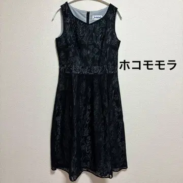 호코모모라 꽃무늬 오려낸 듯한 원피스 드레스 일본제 블랙 이토킨