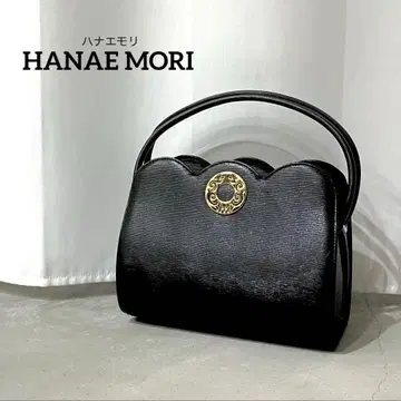 HANAE MORI 하나에모리 토트백 서클 로고 가죽 블랙