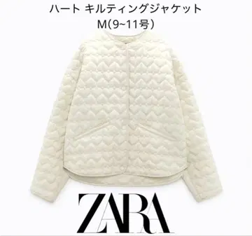 ZARA 자라 하트 퀼팅 자켓 에크루 M 9~11호