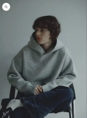 MYNE SHORT KNIT HOODIE/GRAY