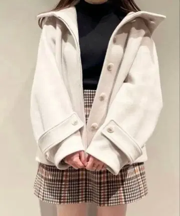 [ 새상품급 ] 스나이델 snidel 울 후드 코트 아이보리