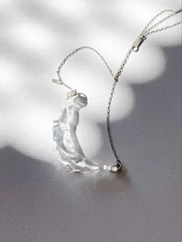 투명 애호가 tomei Water 투명 클리어 얼음 유리 목걸이